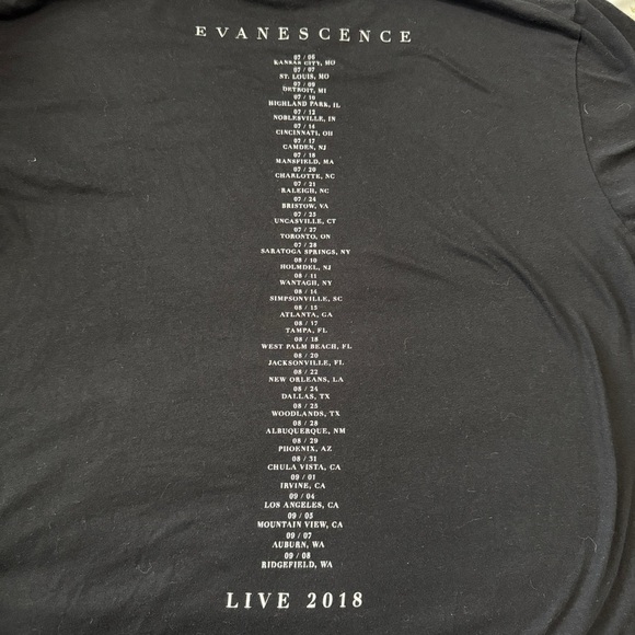 Evanescence 2018 Tour T shirt- XL - Picture 5 of 5